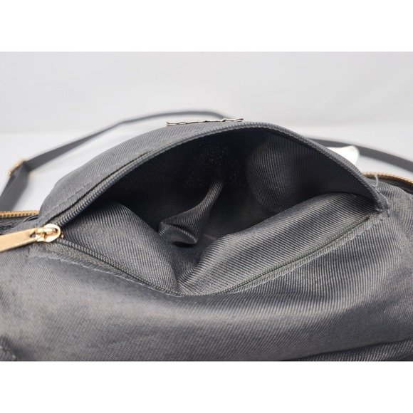 A New Day Gray Mini Backpack Crossbody Faux Leather Gold Hardware - Picture 7 of 9